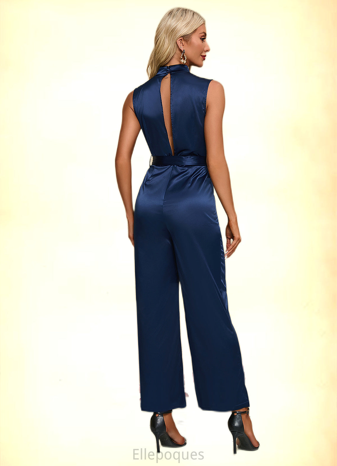 Giovanna High Neck Elegant Jumpsuit/Pantsuit Satin Maxi Dresses HOP0022324