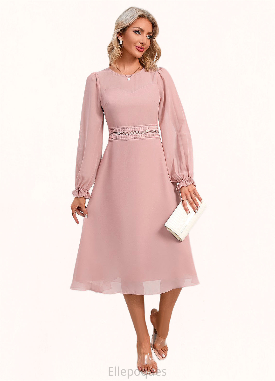 Desirae Scoop Elegant A-line Chiffon Dresses HOP0022359