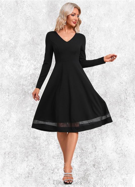 Cailyn V-Neck Elegant A-line Polyester Midi Dresses HOP0022403