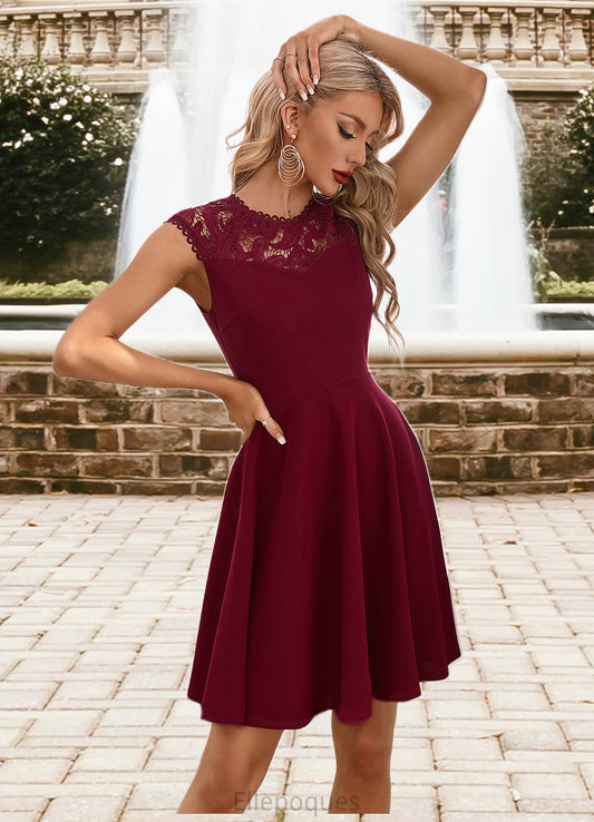 Kamila Appliques Lace Scoop Elegant A-line Polyester Mini Dresses HOP0022418