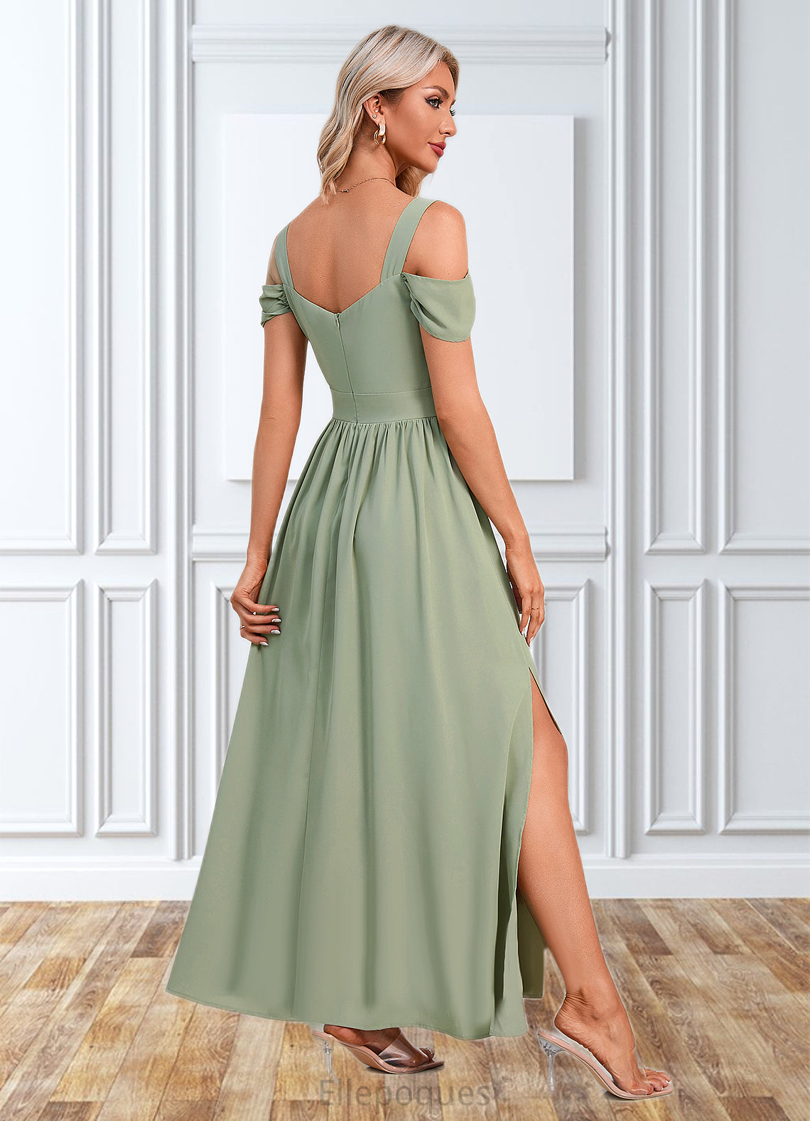 Fiona Ruffle Sweetheart Elegant A-line Polyester Maxi Dresses HOP0022426