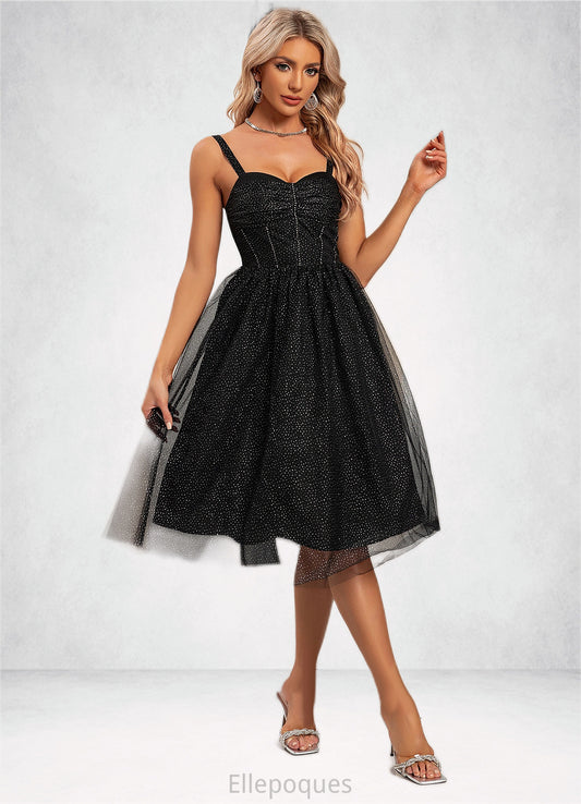 Rosemary Sequins Sweetheart Elegant A-line Tulle Midi Dresses HOP0022471