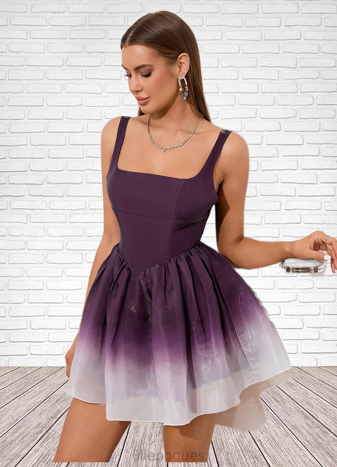 Jenna Ruffle Straight Sexy A-line Organza Mini Dresses HOP0022481