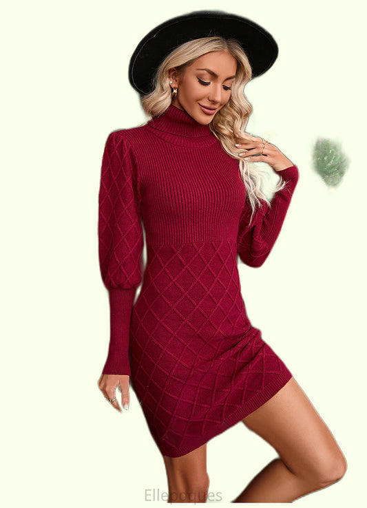 Deanna High Neck Elegant Bodycon Cotton Blends Mini Dresses HOP0022559