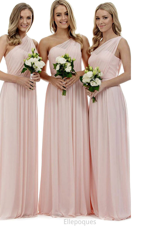 A-Line/Princess One-Shoulder Long/Floor-Length Chiffon Bridesmaid Dresses Kailey HOP0025329