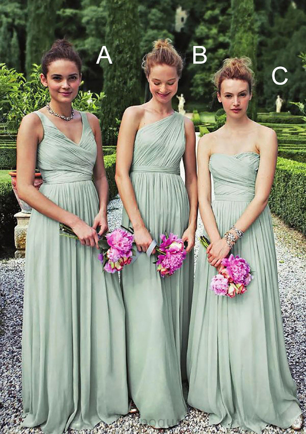 Pleated Sleeveless Floor-Length A-Line Combination Gentle Bridesmaid Dresseses Nataly HOP0025353
