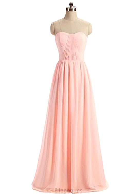 Sweetheart Sleeveless Long/Floor-Length A-Line/Princess Chiffon Bridesmaid Dresses Kylee HOP0025418