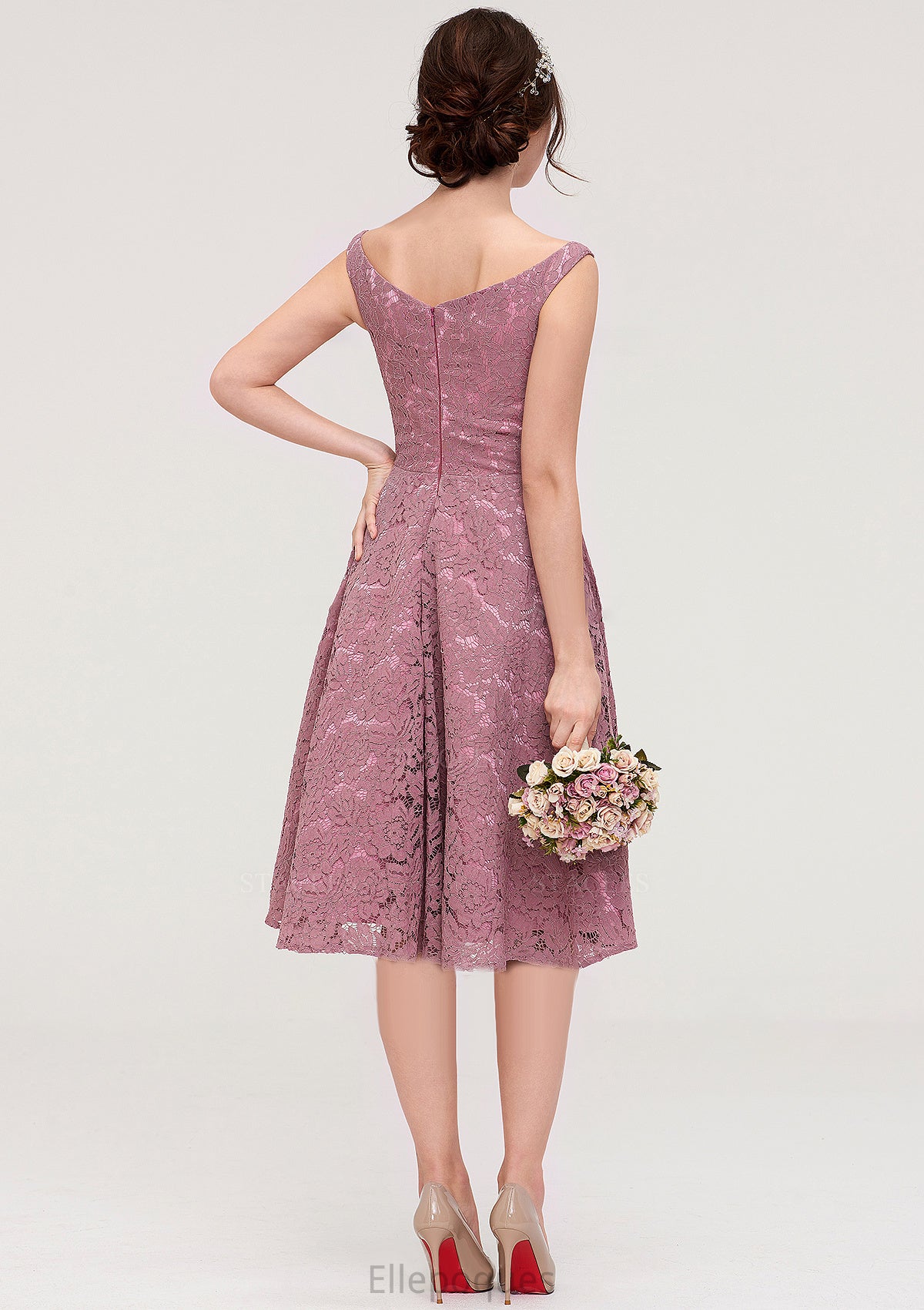 Sweetheart Sleeveless A-line/Princess Lace Knee-Length Bridesmaid Dresses Cristina HOP0025421