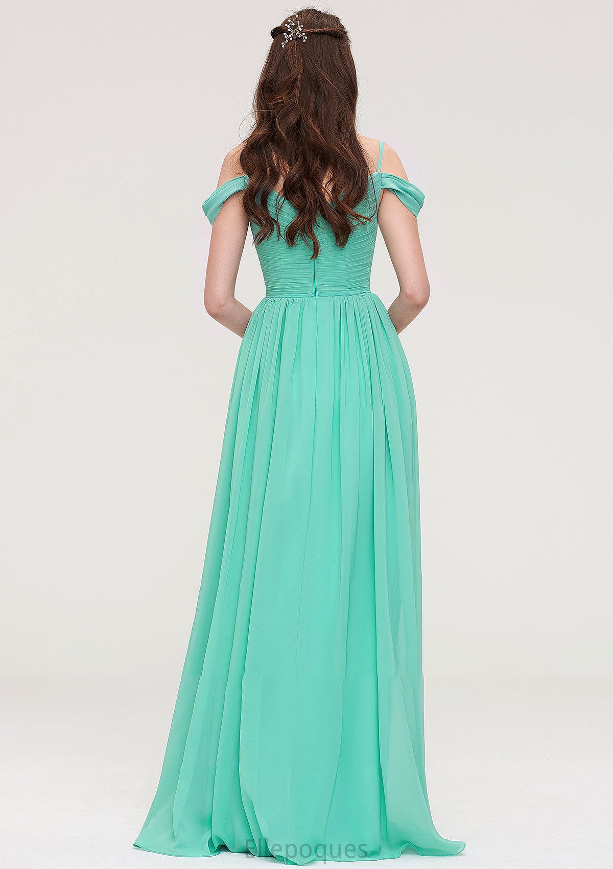 Sweetheart Sleeveless Long/Floor-Length Chiffon A-line/Princess Bridesmaid Dresses With Pleated Araceli HOP0025422