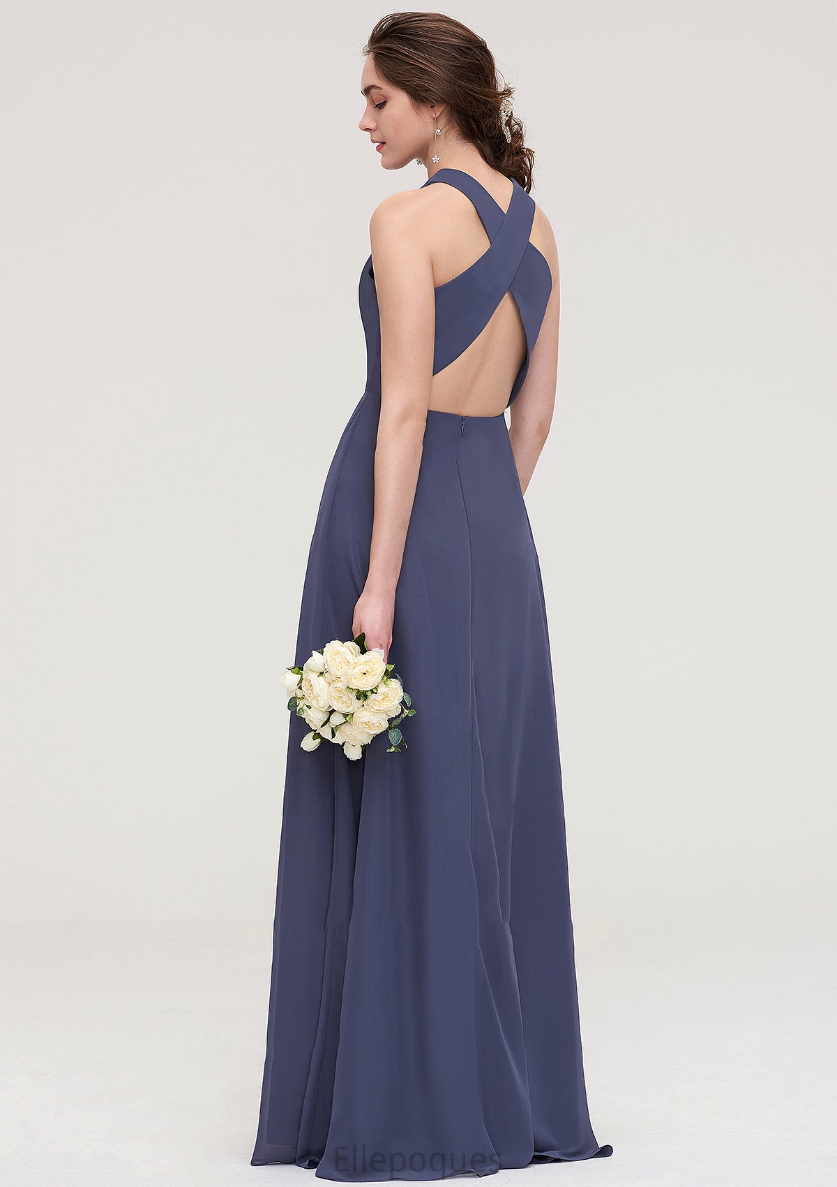 Sleeveless Scoop Neck ong/Floor-Length Chiffon A-line/Princess LStormy Bridesmaid Dresses With Pleated Mylie HOP0025470