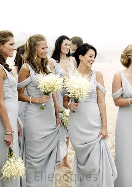 V-Neck Sleeveless Pleated Floor-Length A-Line Combination Bridesmaid Dresseses Eliza HOP0025546