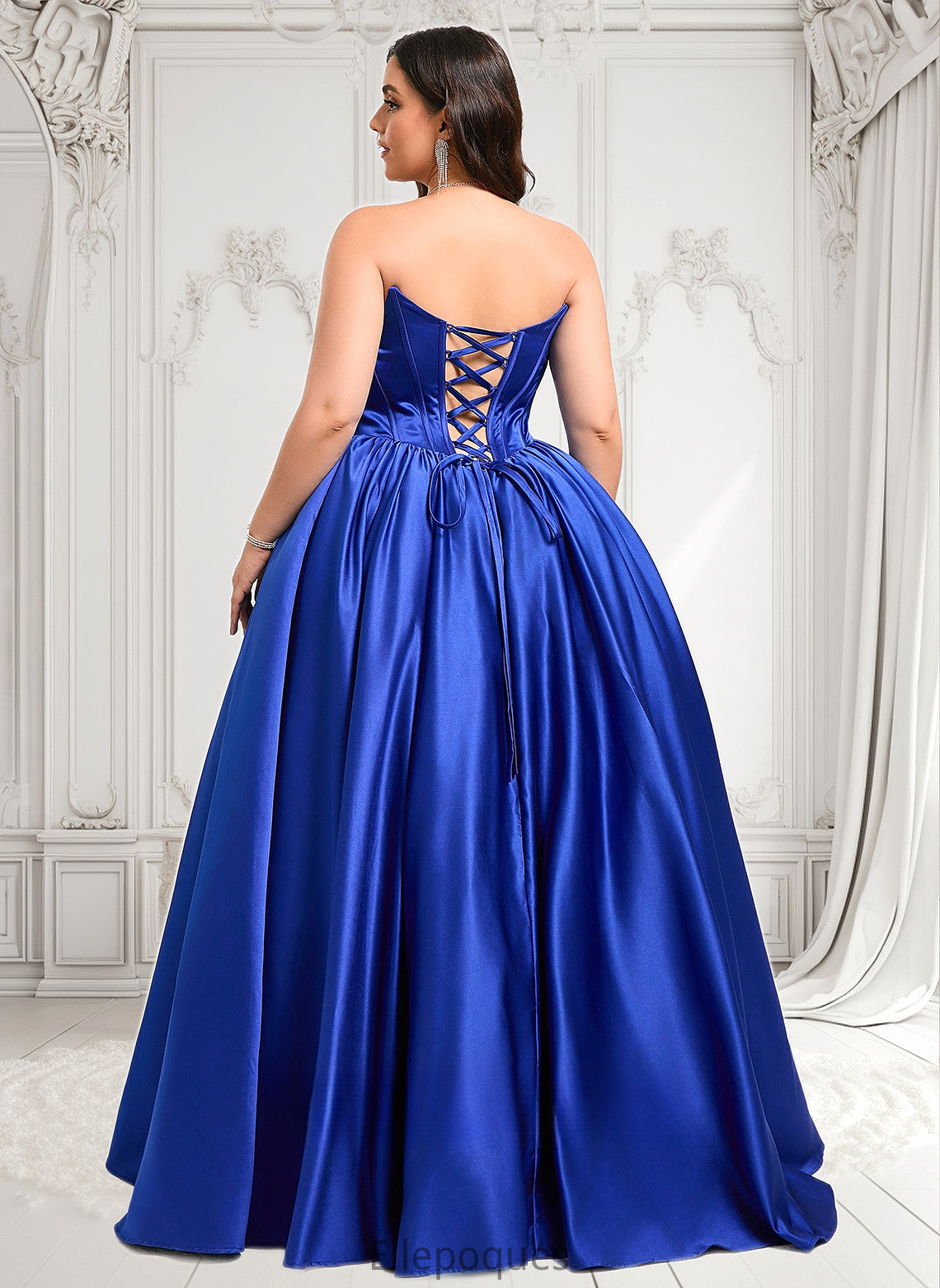 Monica Ball-Gown/Princess Straight Floor-Length Satin Prom Dresses HOP0025831