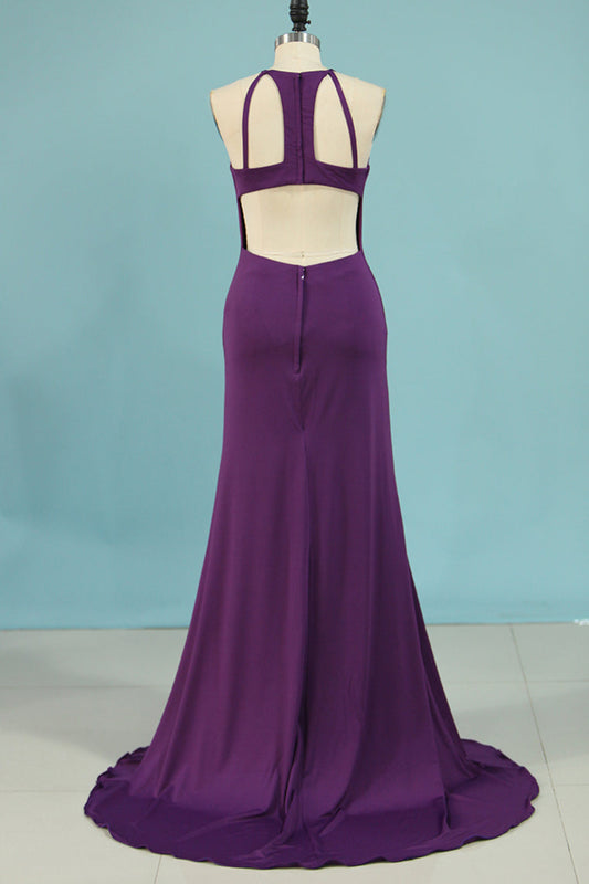 2024 New Arrival Spaghetti Straps Open Back Spandex Mermaid Evening Dresses