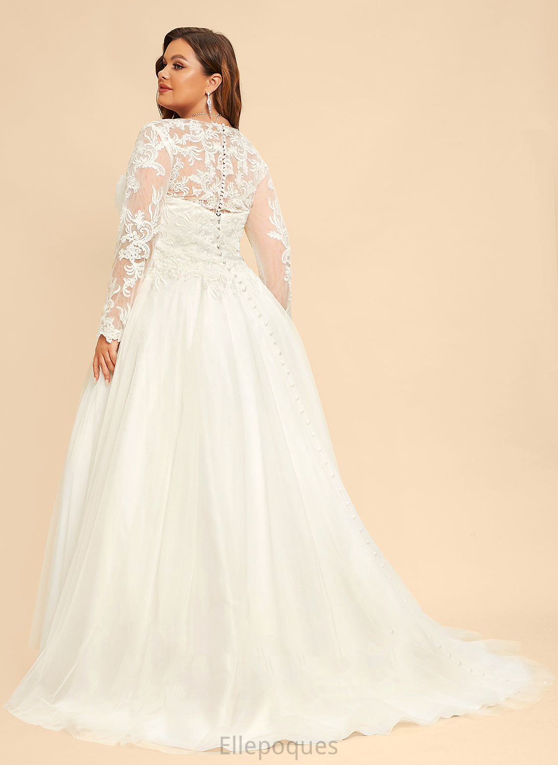 Sweep Janice Train Wedding Dresses Tulle Wedding Ball-Gown/Princess Dress Lace