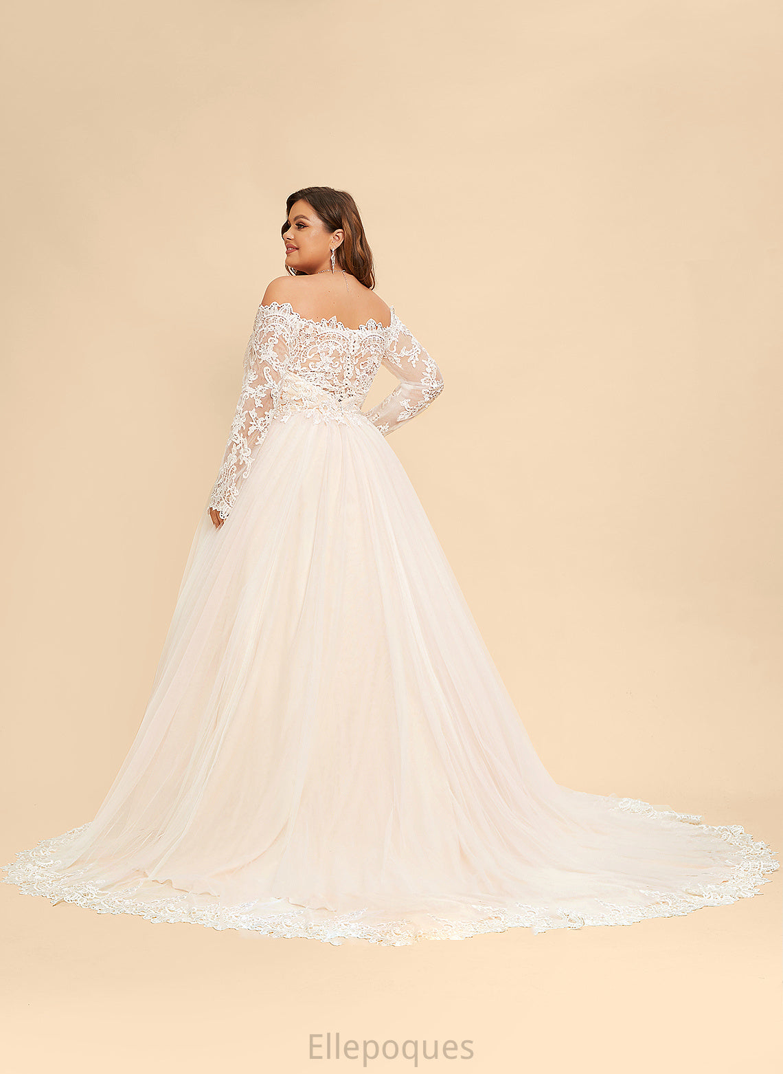 Chapel Peggie Tulle Dress Train Wedding Off-the-Shoulder Wedding Dresses Ball-Gown/Princess Lace