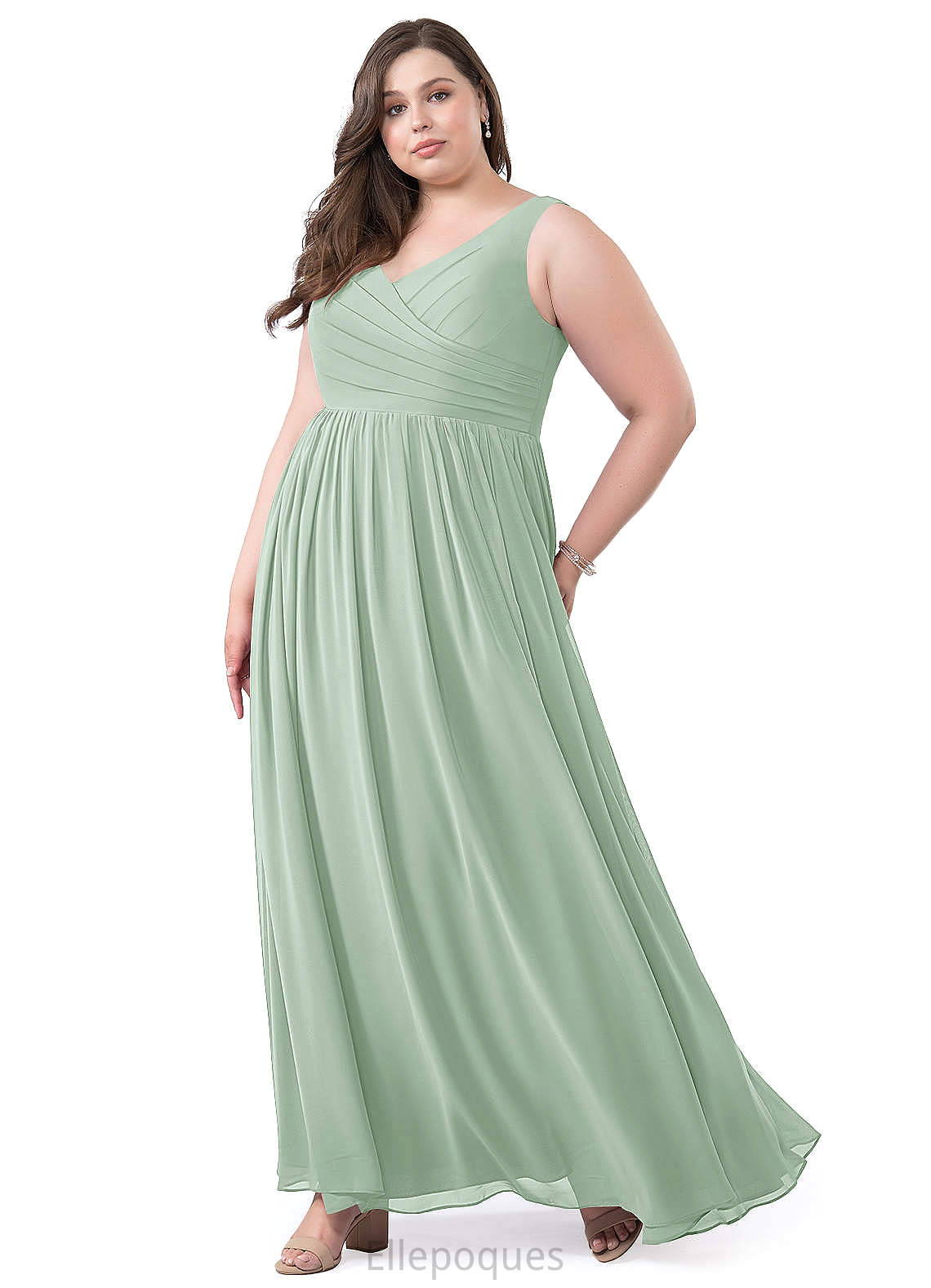 Pam Sleeveless One Shoulder Natural Waist Spandex Floor Length Trumpet/Mermaid Bridesmaid Dresses