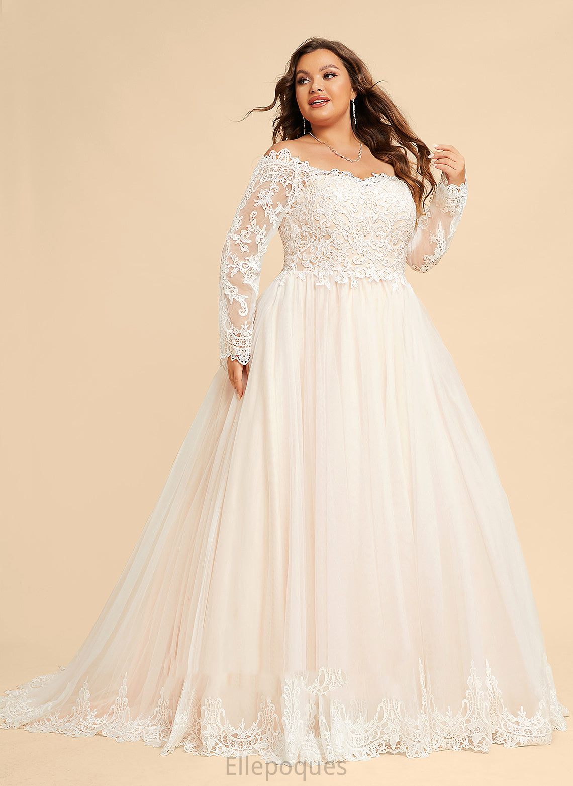 Chapel Peggie Tulle Dress Train Wedding Off-the-Shoulder Wedding Dresses Ball-Gown/Princess Lace