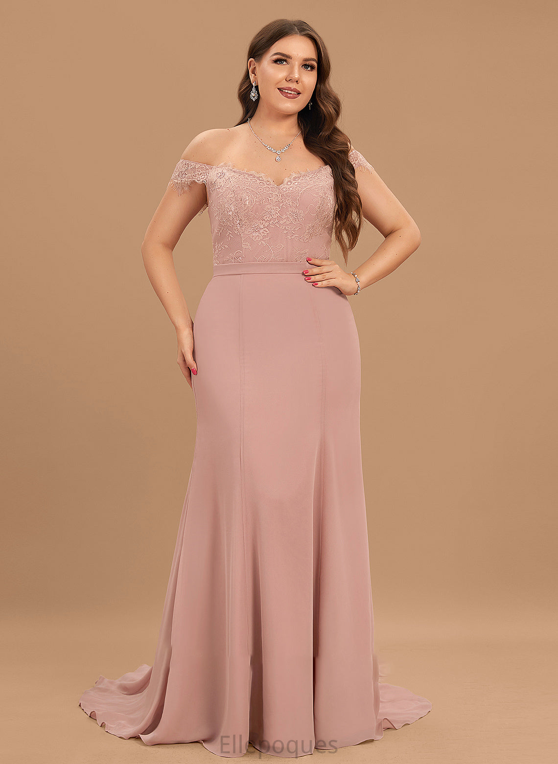 Train Lace Court Prom Dresses Mckinley With Sequins Off-the-Shoulder Chiffon Trumpet/Mermaid