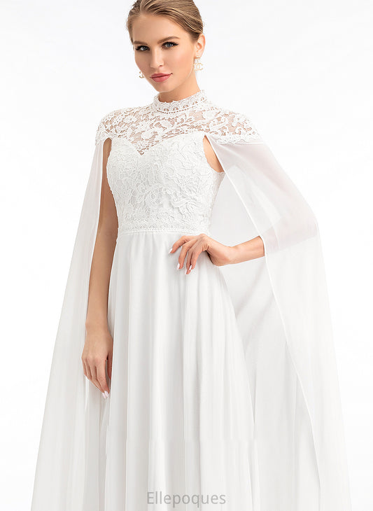 Yadira Wedding Dresses Neck High A-Line Dress Chiffon Floor-Length Wedding