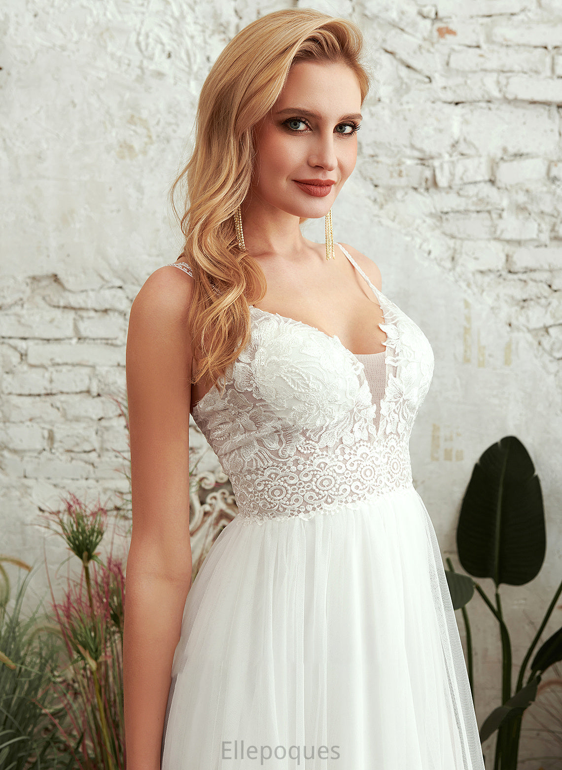 Ashanti Wedding V-neck Floor-Length Wedding Dresses Dress A-Line