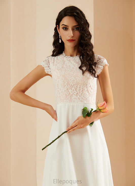 Floor-Length Neck Wedding Dresses Wedding Rose Lace With Dress A-Line Scoop