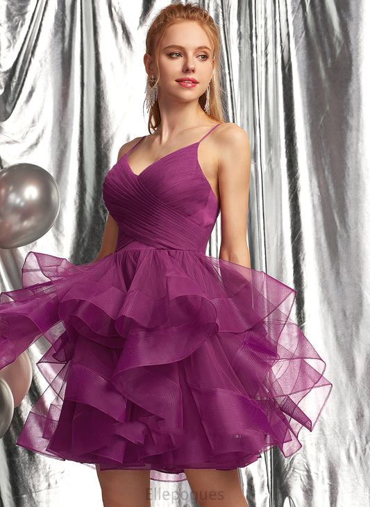 Short/Mini Dress Homecoming Imani V-neck Tulle Ball-Gown/Princess Homecoming Dresses