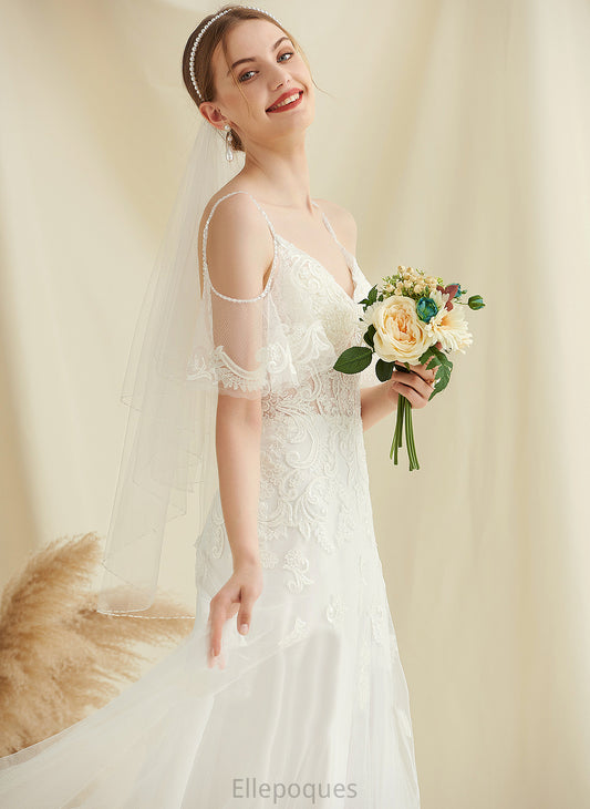 Wedding Dresses V-neck Sweep With Kristin Train A-Line Beading Dress Tulle Wedding Lace