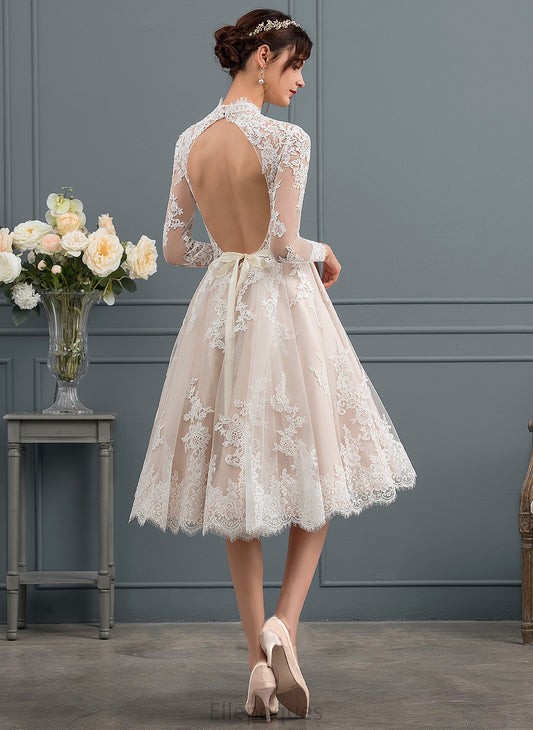 Dress A-Line Tulle Wedding Dresses Mylee Knee-Length Wedding Illusion Lace