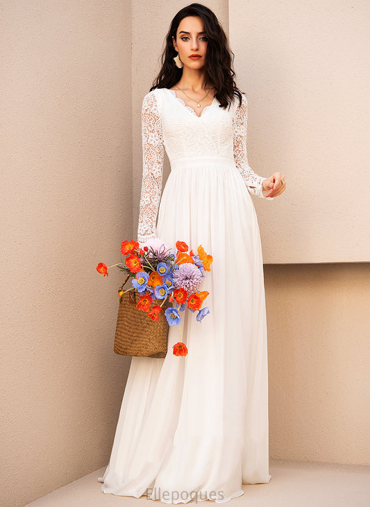 Chiffon Alisha A-Line Wedding Dresses Floor-Length V-neck Wedding Dress