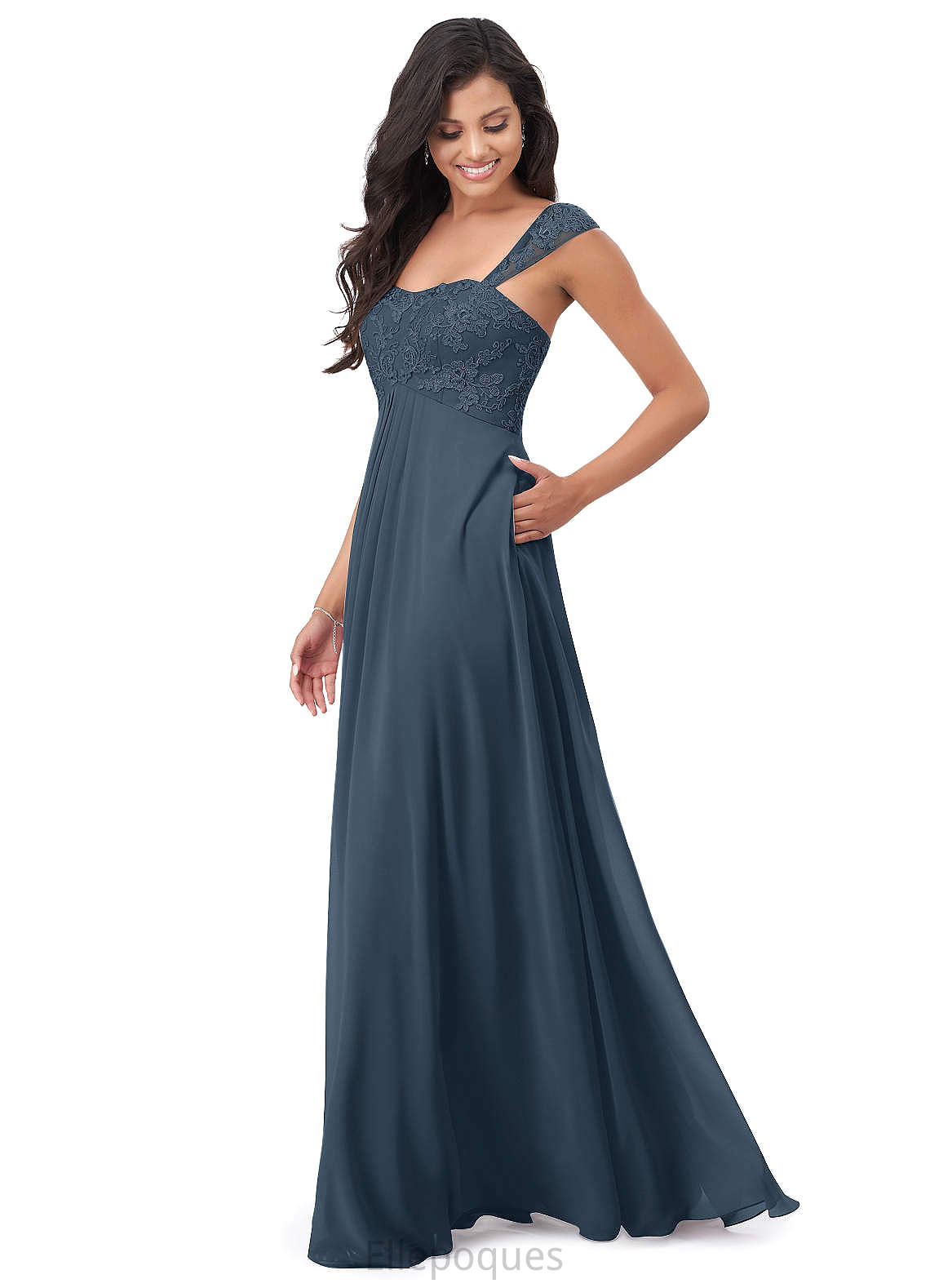 Aubrey Floor Length Natural Waist Straps Trumpet/Mermaid Sleeveless Bridesmaid Dresses