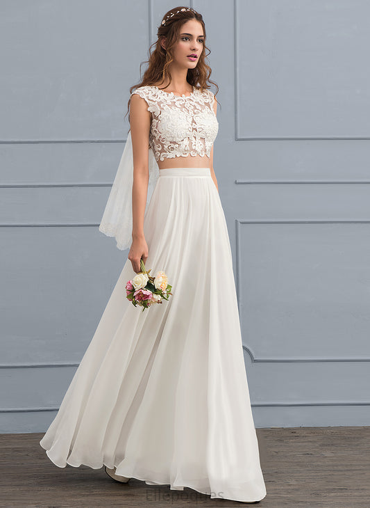 Neck Wedding Dresses Lace Sequins Scoop A-Line Wedding Dress Floor-Length Khloe Beading Chiffon With