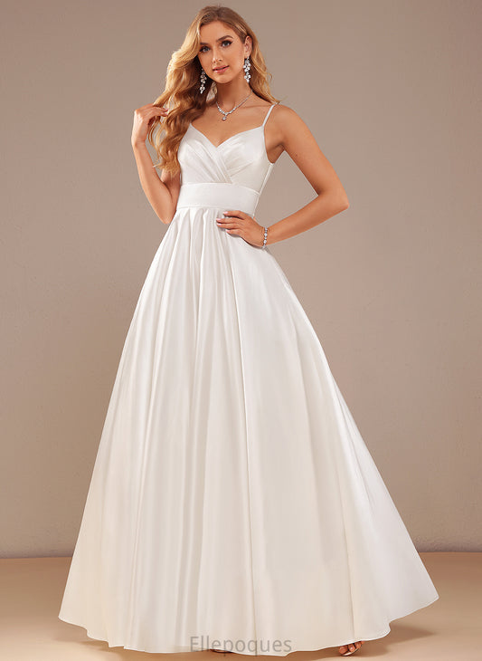 Daisy Satin Wedding V-neck Wedding Dresses Dress Floor-Length Ball-Gown/Princess