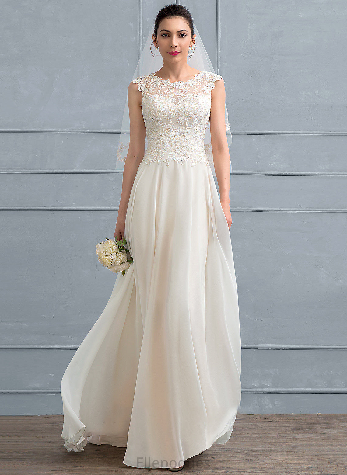 A-Line Dress Alice With Floor-Length Wedding Chiffon Wedding Dresses Beading Sequins