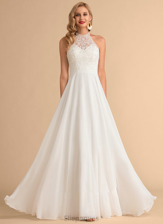 Chiffon Floor-Length Wedding Dresses Damaris Dress Wedding A-Line High Neck