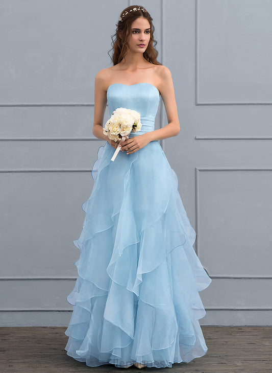 Wedding Dresses Dress Wedding A-Line Sweetheart Ruffles Organza Charmeuse Cascading With Floor-Length Viviana