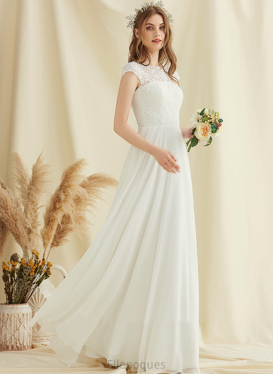 A-Line Lace Wedding Dress Wedding Dresses Ashlyn Chiffon Scoop Floor-Length