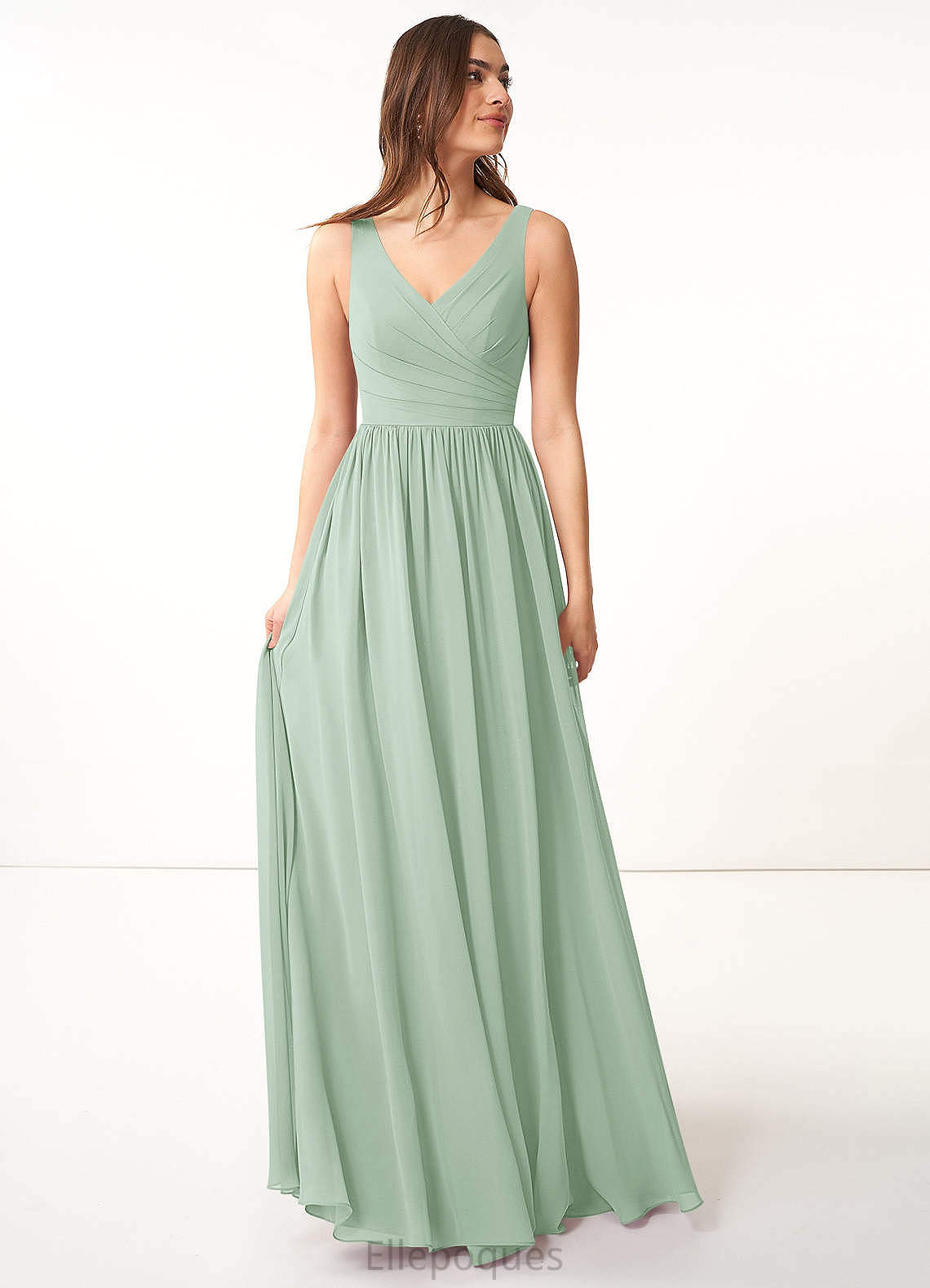 Pam Sleeveless One Shoulder Natural Waist Spandex Floor Length Trumpet/Mermaid Bridesmaid Dresses