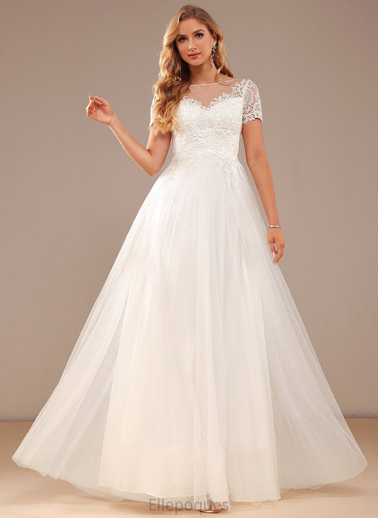 Dress Wedding Dresses Kamari A-Line Scoop Floor-Length Lace Lace With Tulle Wedding Neck