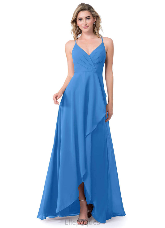 Kaitlyn Natural Waist Sleeveless Trumpet/Mermaid Spaghetti Staps Floor Length Bridesmaid Dresses