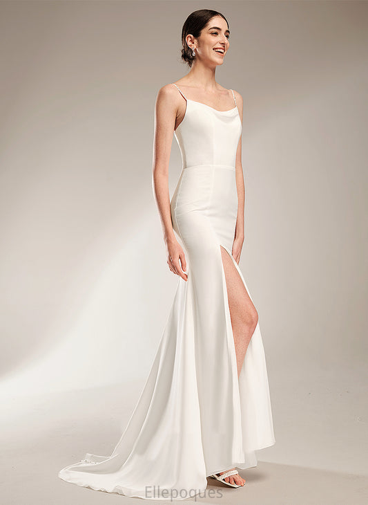 Cowl Thelma Court Neck Wedding Dress Wedding Dresses A-Line Beading Chiffon Train With