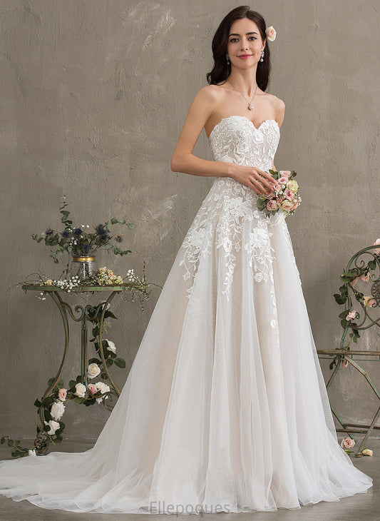 Train Court Wedding Tulle Ball-Gown/Princess Sweetheart Wedding Dresses Giselle Lace Dress