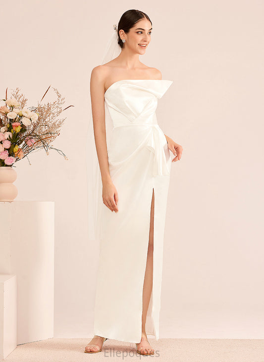 Floor-Length Sweetheart Sheath/Column Split Wedding Dresses Dress Wedding Kara With Ruffle Front