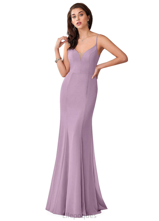 Valerie Trumpet/Mermaid Natural Waist Sleeveless Scoop Floor Length Bridesmaid Dresses