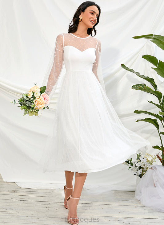 A-Line Dress Wedding Tea-Length Amya Wedding Dresses