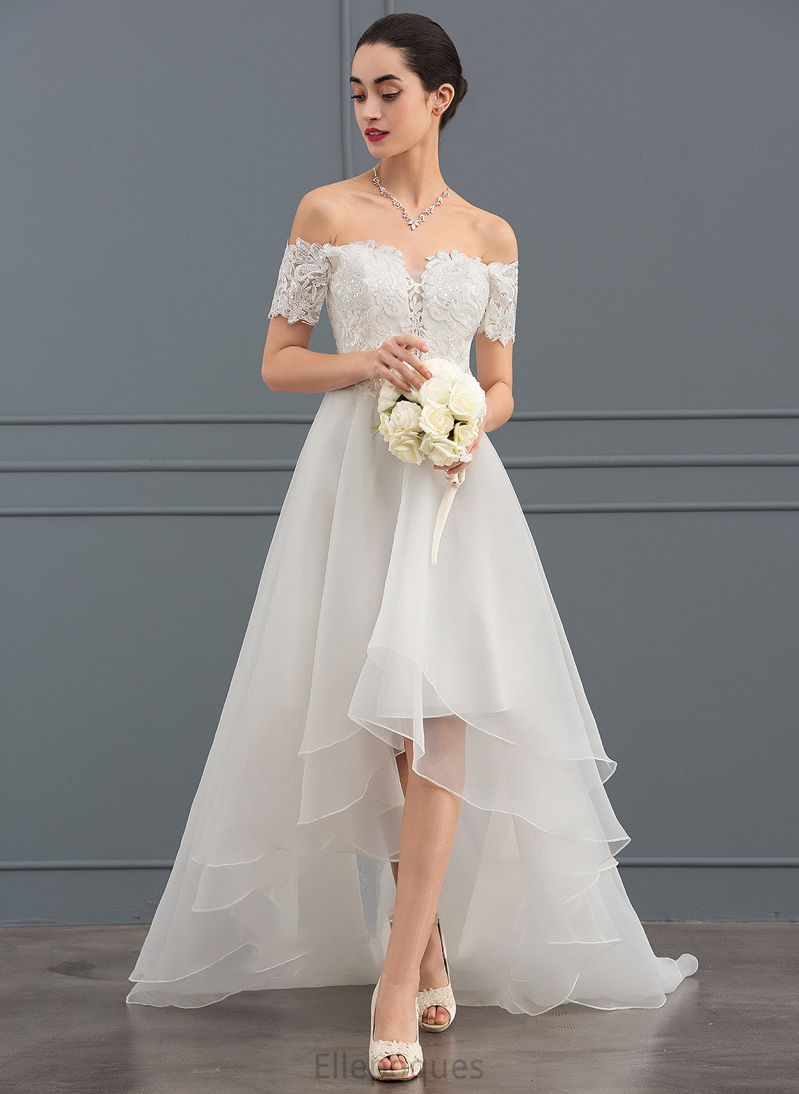 Wedding Asymmetrical Wedding Dresses Sequins With Dress Organza A-Line Callie