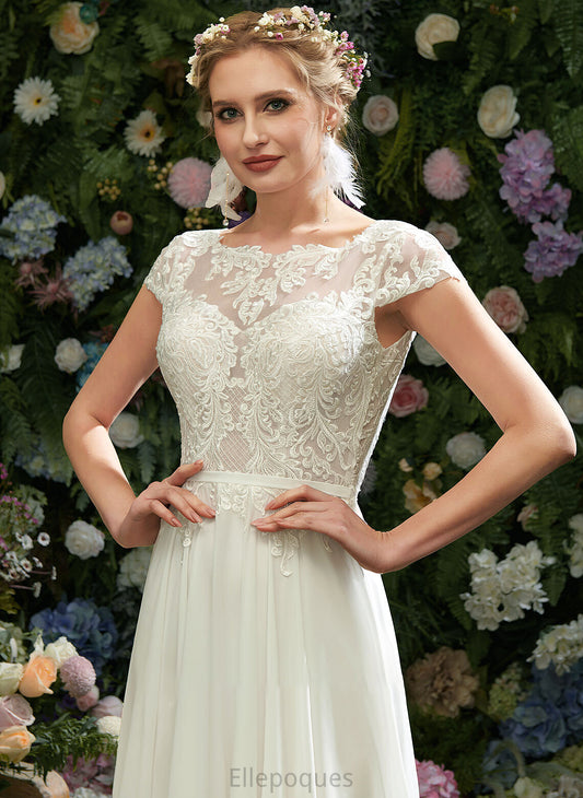 Felicity Wedding Dresses A-Line Wedding Sequins Dress Illusion Floor-Length With Lace