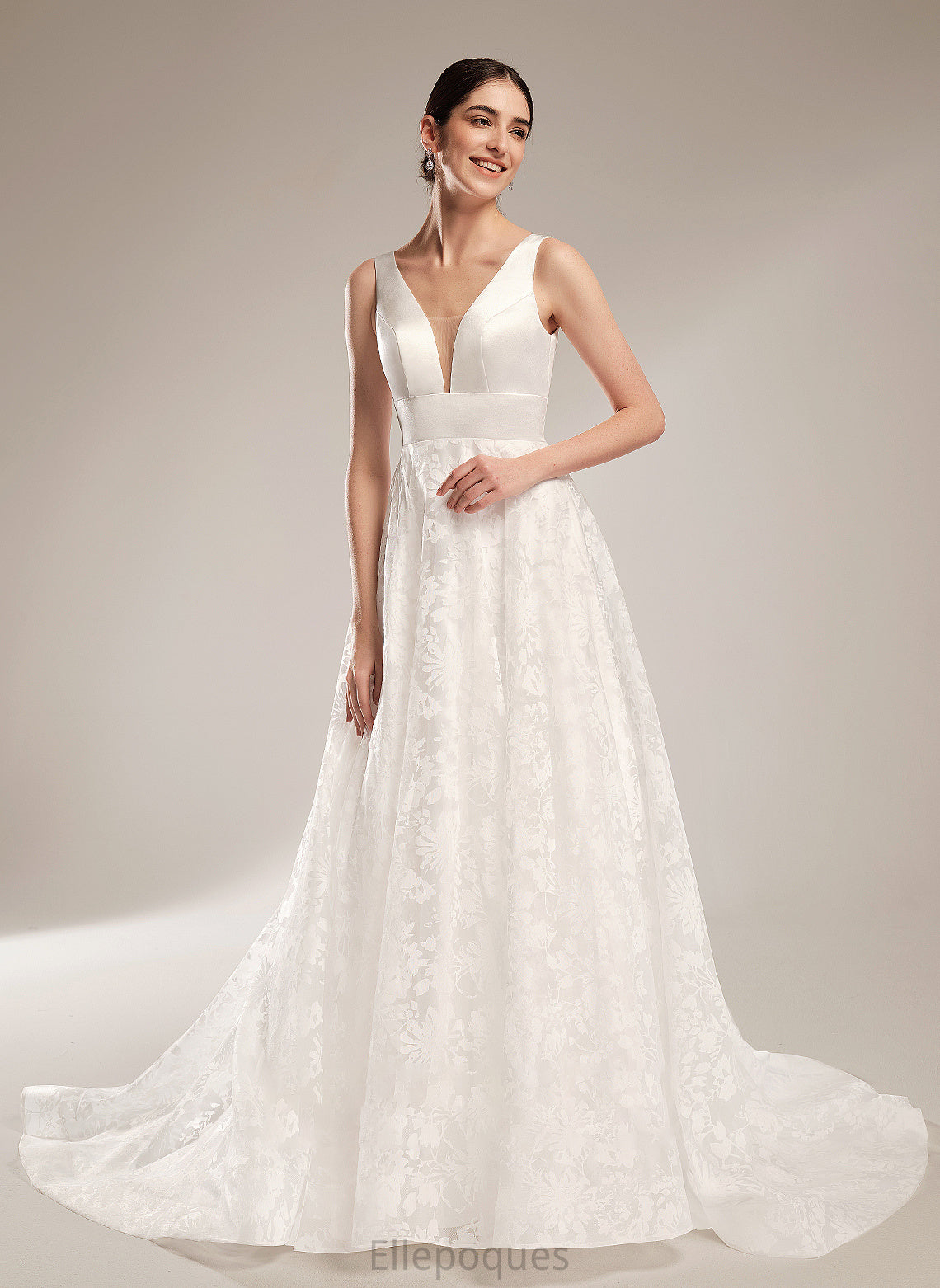 Shayna Dress V-neck Chapel Wedding Train Ball-Gown/Princess Wedding Dresses