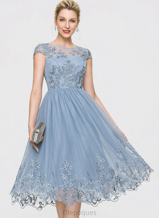 Scoop Aylin Neck Homecoming Homecoming Dresses Lace With Dress Knee-Length A-Line Tulle Sequins