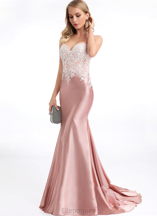 Trumpet/Mermaid Sweep Jaqueline Sweetheart Train Prom Dresses