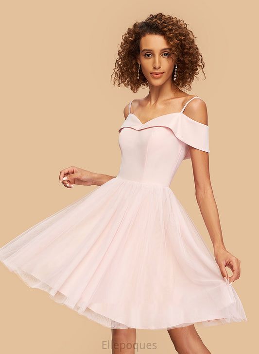 Homecoming Dresses Dress Tulle A-Line Off-the-Shoulder Homecoming V-neck Short/Mini Adrienne